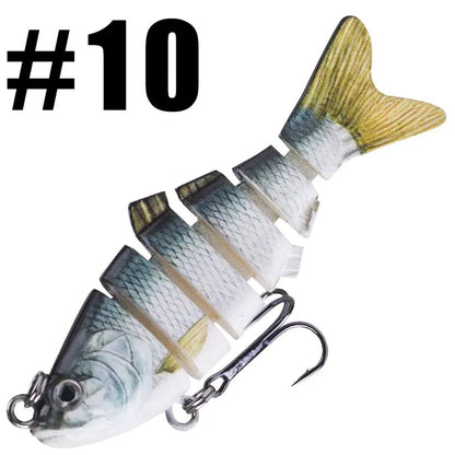 Segmented Swimbait Lure with Internal Rattle and Stainless Steel Hooks