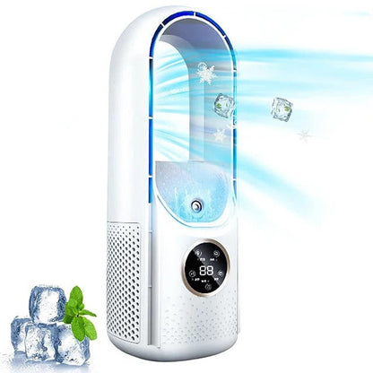 Portable Air Cooler with Bladeless Design and Six Speed Control for Small Spaces