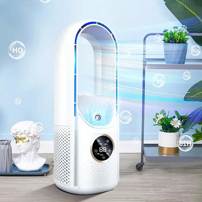 Portable Air Cooler with Bladeless Design and Six Speed Control for Small Spaces