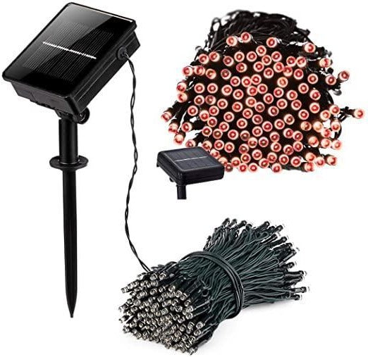 Solar LED String Lights 100 Bulbs with Automatic Dusk Sensor, 17 Meter