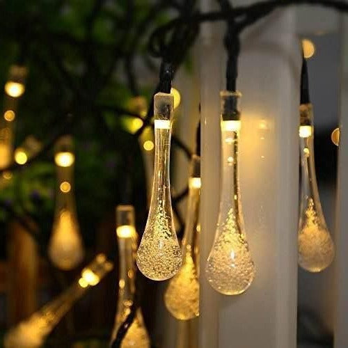 Outdoor LED String Lights with Solar Panel and Auto Dusk-to-Dawn, 20 Bulbs 15.7ft