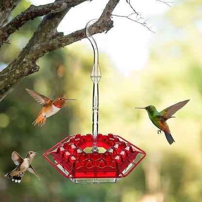 Hummingbird Feeder with Ant Moats and 30 Flower Shaped Ports, Hanging Design