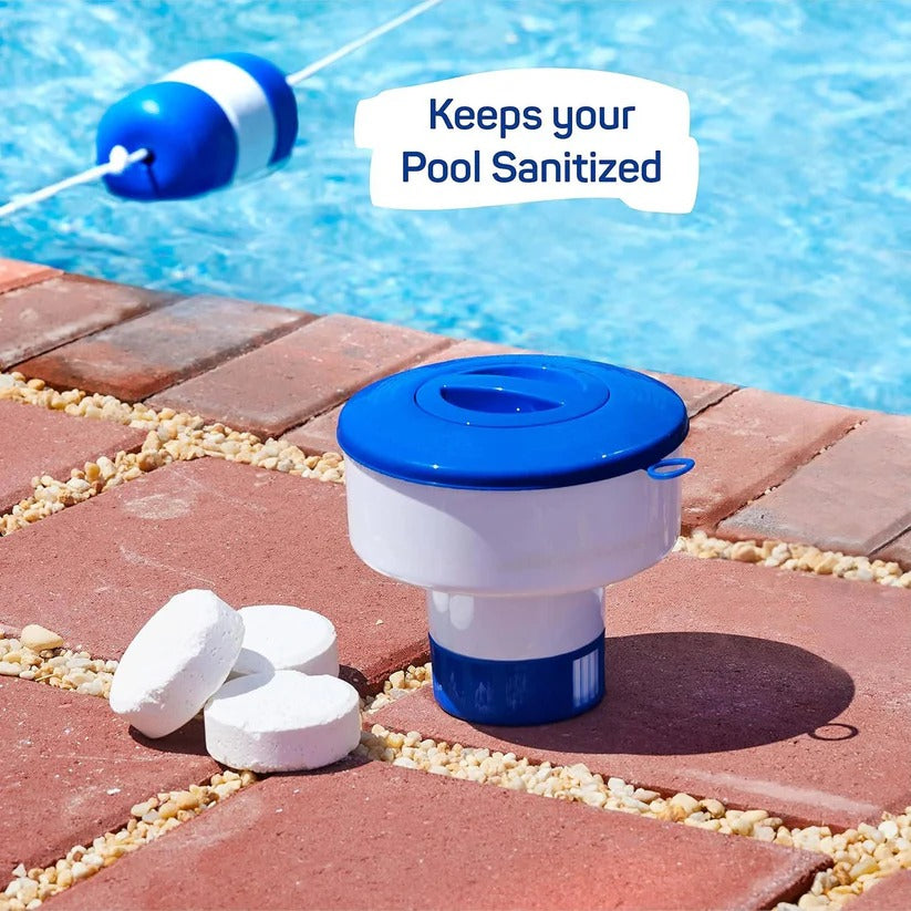 Pool Chemical Floater with Adjustable Vent Settings and Twist Lock Cap for Pools and Spas