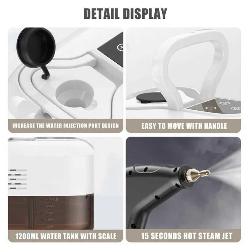 2500W Steam Cleaner with 5 Brush Heads and Adjustable Steam Flow