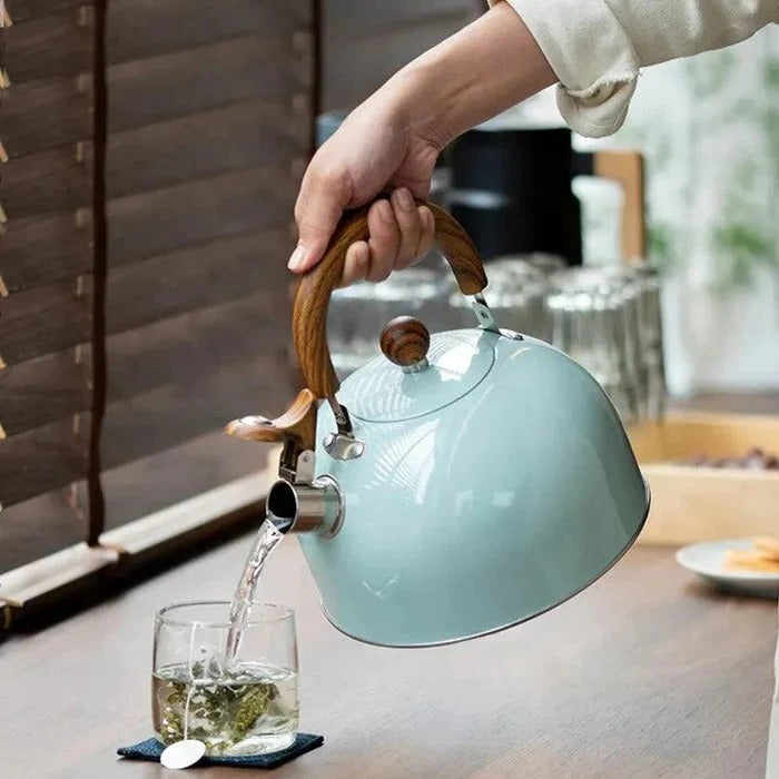 Stovetop Tea Kettle with Whistle Alert and Insulated Grip Handle