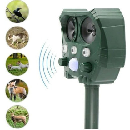 Motion-Activated Snake Repeller with Solar Panel and Ultrasonic Sound