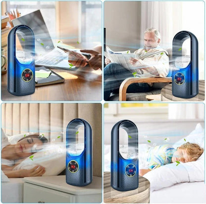 Portable Air Cooler with Bladeless Design and Six Speed Control for Small Spaces