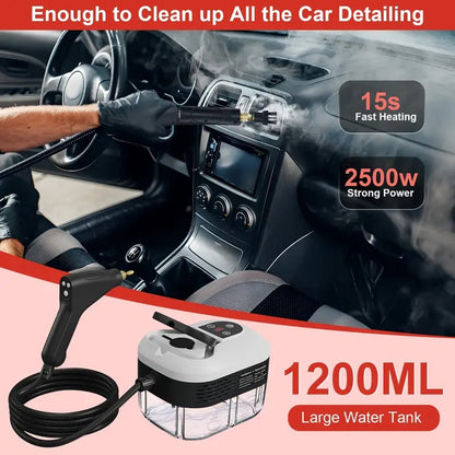 2500W Steam Cleaner with 5 Brush Heads and Adjustable Steam Flow