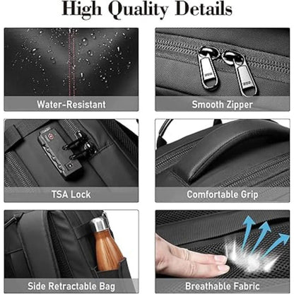 Compression Backpack with Internal Air Squeeze System and Coded Zipper Access