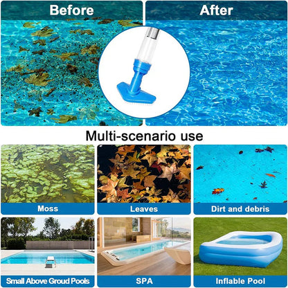 Cordless Pool Cleaner with Telescoping Pole and Three Interchangeable Brush Heads