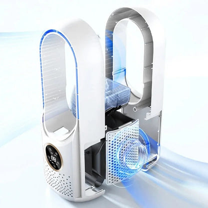 Portable Air Cooler with Bladeless Design and Six Speed Control for Small Spaces