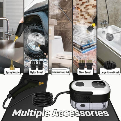 2500W Steam Cleaner with 5 Brush Heads and Adjustable Steam Flow
