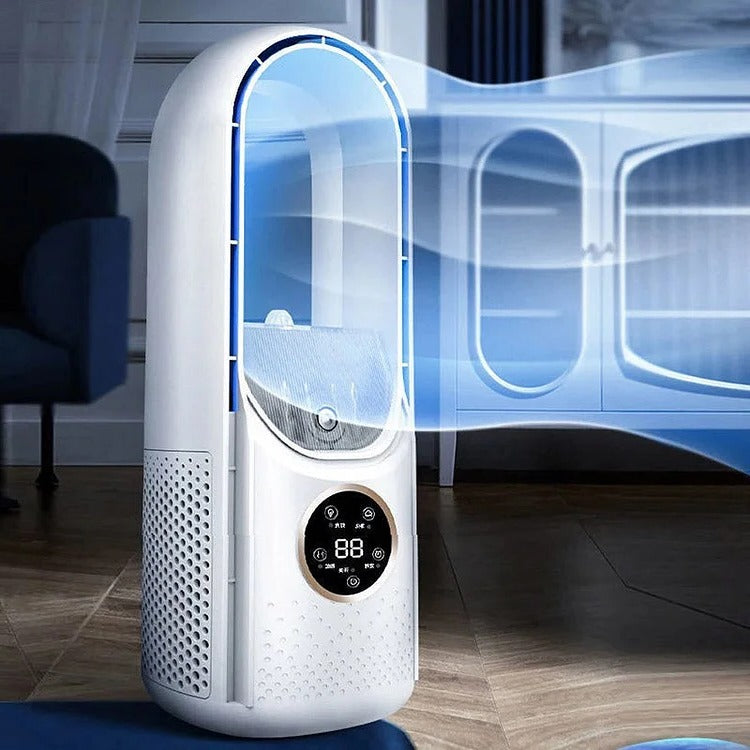 Portable Air Cooler with Bladeless Design and Six Speed Control for Small Spaces