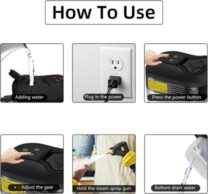 2500W Steam Cleaner with 5 Brush Heads and Adjustable Steam Flow