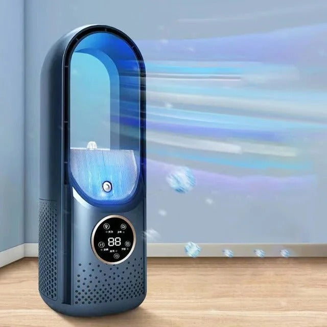 Portable Air Cooler with Bladeless Design and Six Speed Control for Small Spaces