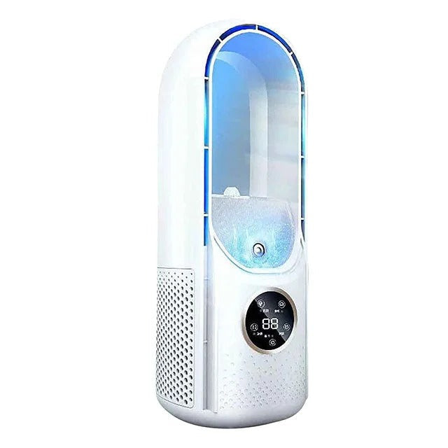 Portable Air Cooler with Bladeless Design and Six Speed Control for Small Spaces