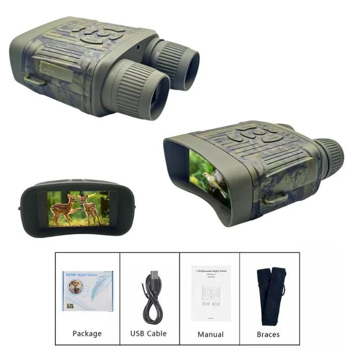 Infrared Binoculars with HD Recording and Digital Zoom, 1000ft Range
