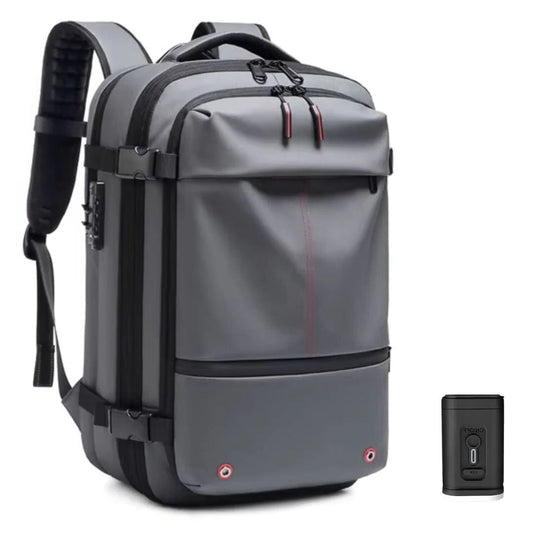 Compression Backpack with Internal Air Squeeze System and Coded Zipper Access