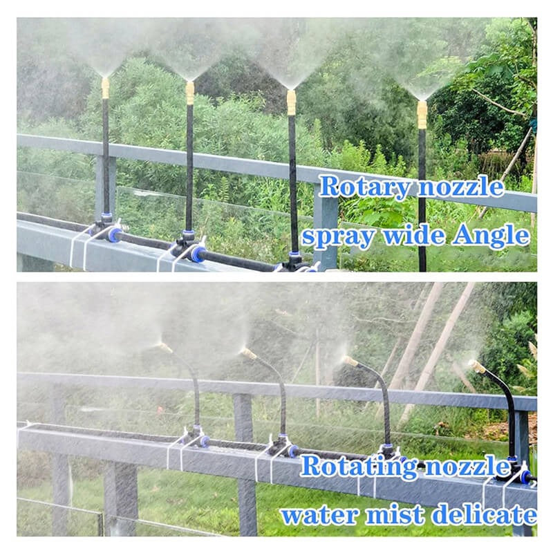 Adjustable Irrigation Kit with 360 Degree Rotating Nozzles and Copper Construction
