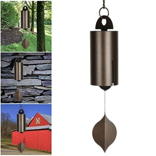 Wind Activated Bell with Dual Chamber Sound System and Ash Wood Clapper