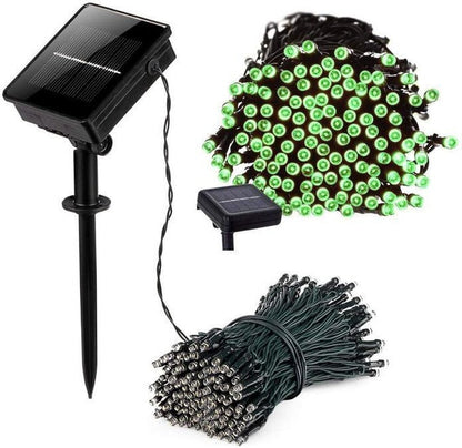 Solar LED String Lights 100 Bulbs with Automatic Dusk Sensor, 17 Meter