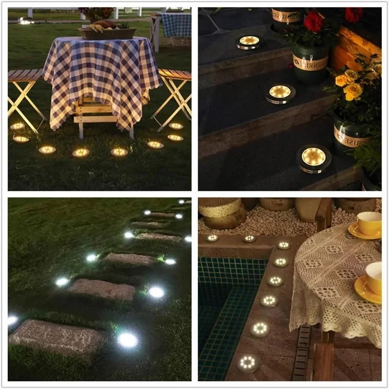 Solar Powered Pathway Lights with Automatic Dusk Sensor and Ground Stake Installation
