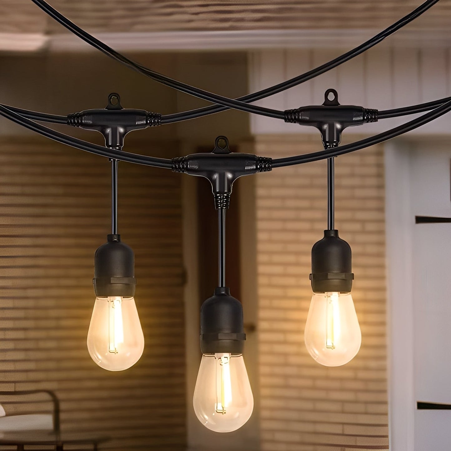LED String Lights with E27 Sockets and Fairy Ball Design for Outdoor Patios