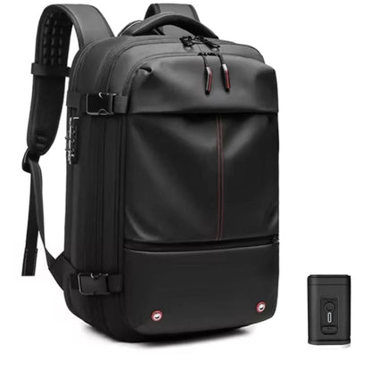 Compression Backpack with Internal Air Squeeze System and Coded Zipper Access