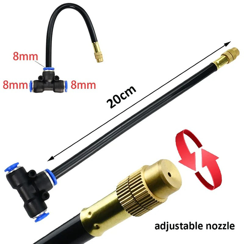 Adjustable Irrigation Kit with 360 Degree Rotating Nozzles and Copper Construction