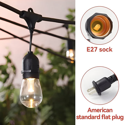 LED String Lights with E27 Sockets and Fairy Ball Design for Outdoor Patios
