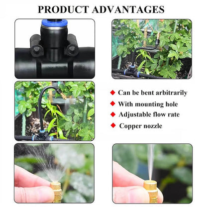 Adjustable Irrigation Kit with 360 Degree Rotating Nozzles and Copper Construction