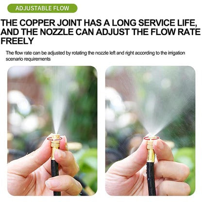 Adjustable Irrigation Kit with 360 Degree Rotating Nozzles and Copper Construction