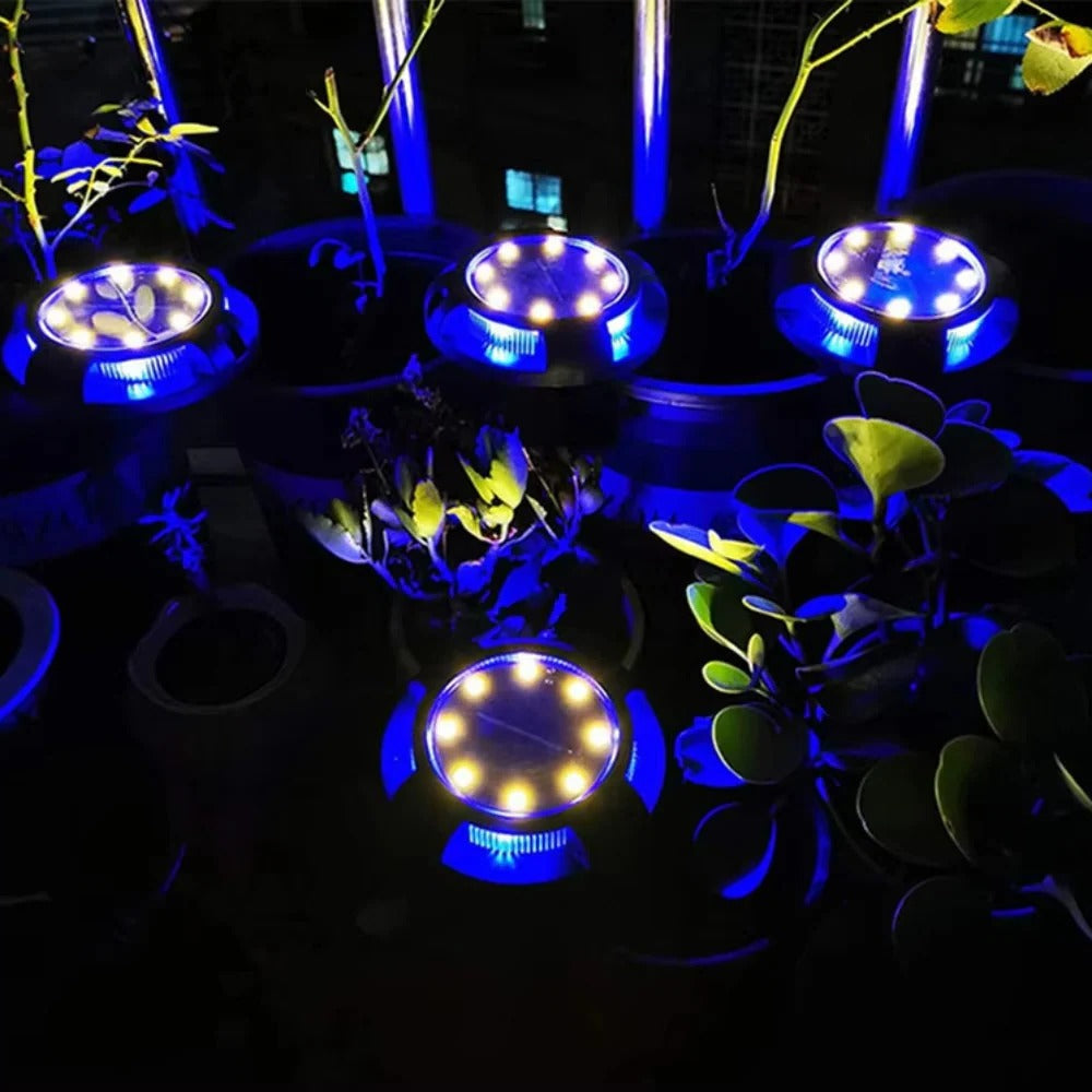 Solar LED Ground Light with Multicolor Bulbs and Automatic Sensor