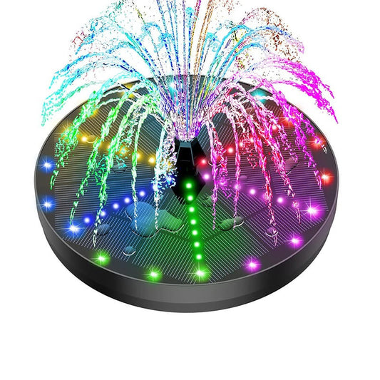 Solar Fountain with 8 Spray Patterns and 60 LED Lights for Bird Baths