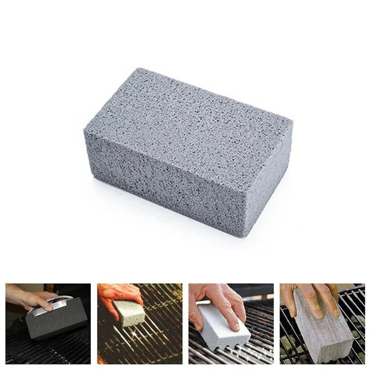 Pumice Grill Cleaning Brick with Textured Grip and Bristle-Free Design, Set of 5