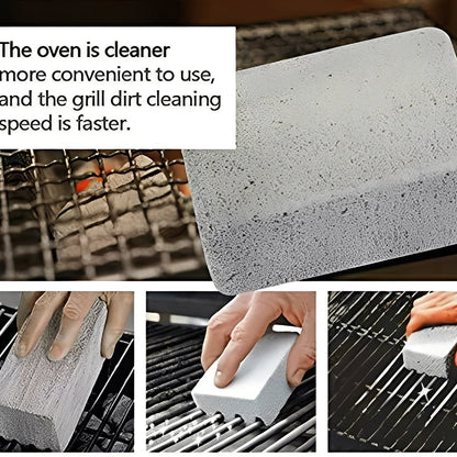 Pumice Grill Cleaning Brick with Textured Grip and Bristle-Free Design, Set of 5