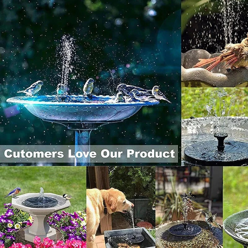 Solar Fountain with 8 Spray Patterns and 60 LED Lights for Bird Baths