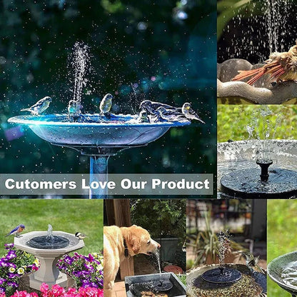 Solar Fountain with 8 Spray Patterns and 60 LED Lights for Bird Baths