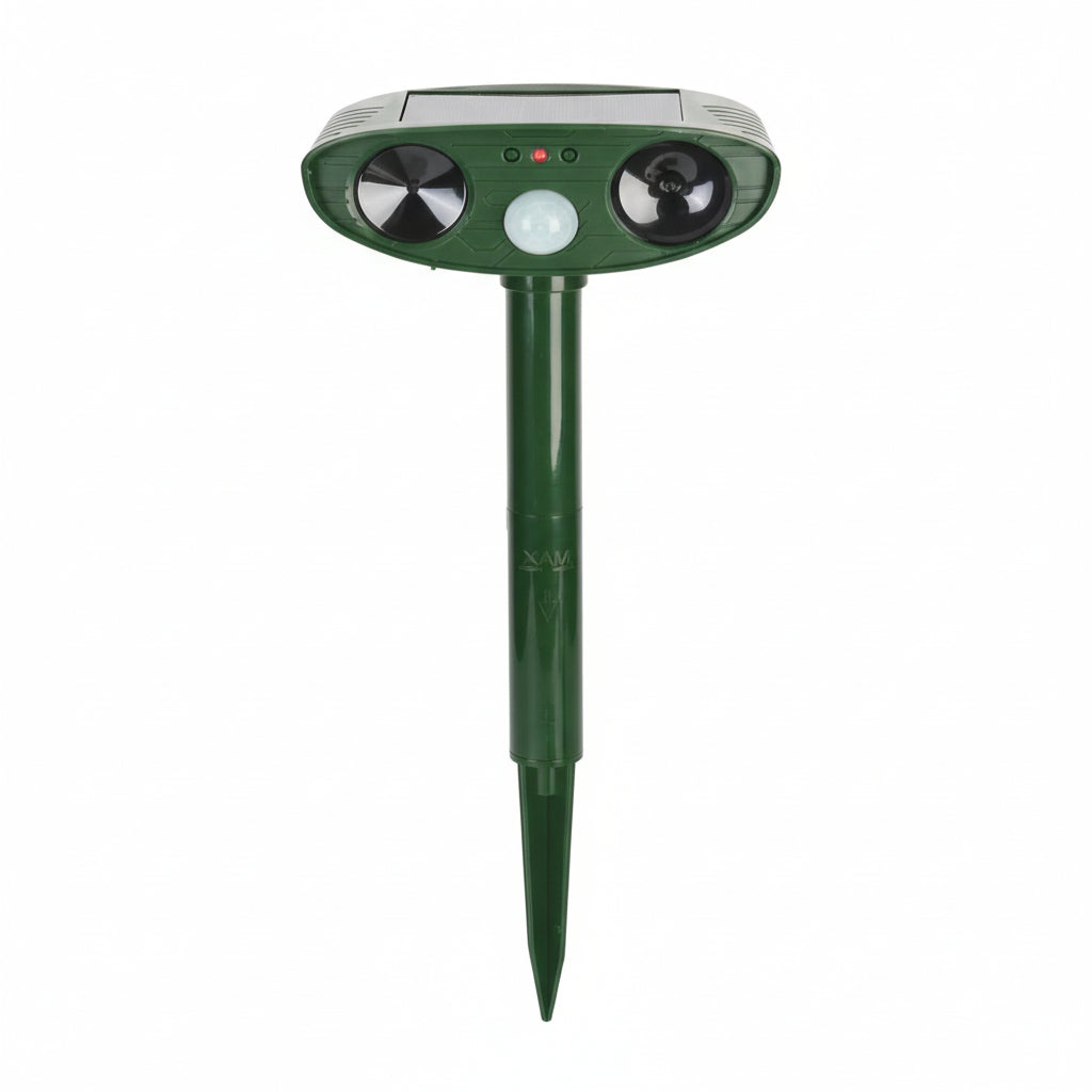 Ultrasonic Animal Deterrent with Solar Power and Motion Sensor, 30ft Range