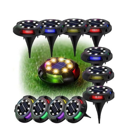 Solar LED Ground Light with Multicolor Bulbs and Automatic Sensor