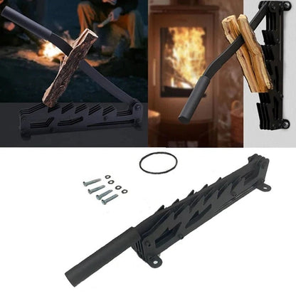 Firewood Kindling Splitter with Wall Mount and 180-Degree Handle Rotation