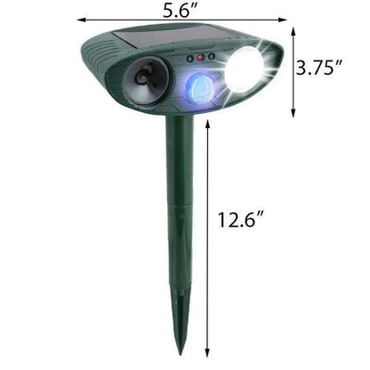 Ultrasonic Animal Deterrent with Solar Power and Motion Sensor, 30ft Range