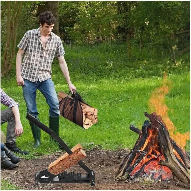 Firewood Kindling Splitter with Wall Mount and 180-Degree Handle Rotation