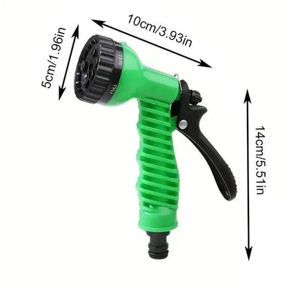 Expandable Garden Hose with Seven-Spray Nozzle and Auto-Collapse Storage
