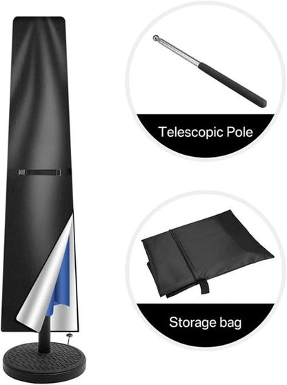 Parasol Cover with Telescopic Rod and Zipper Closure, UV Blocking