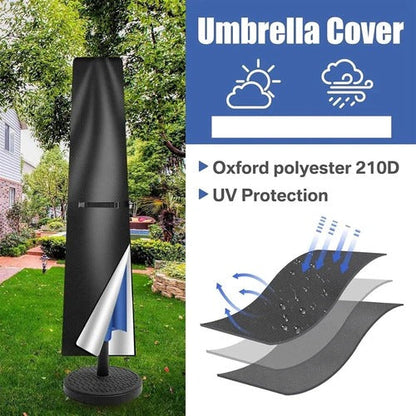 Parasol Cover with Telescopic Rod and Zipper Closure, UV Blocking