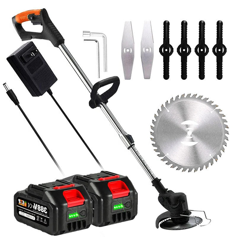 Cordless Grass Trimmer with 24v Battery and Interchangeable Blades, Telescopic Shaft