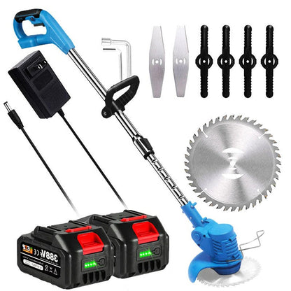 Cordless Grass Trimmer with 24v Battery and Interchangeable Blades, Telescopic Shaft