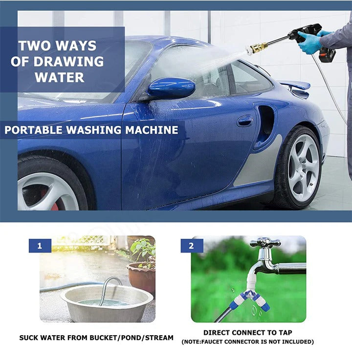 Cordless Pressure Washer with Rechargeable Battery for Car and Patio Use