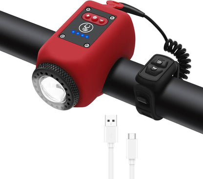 Bike Horn and Floodlight with 110dB Sound and 30m Beam, Water Resistant